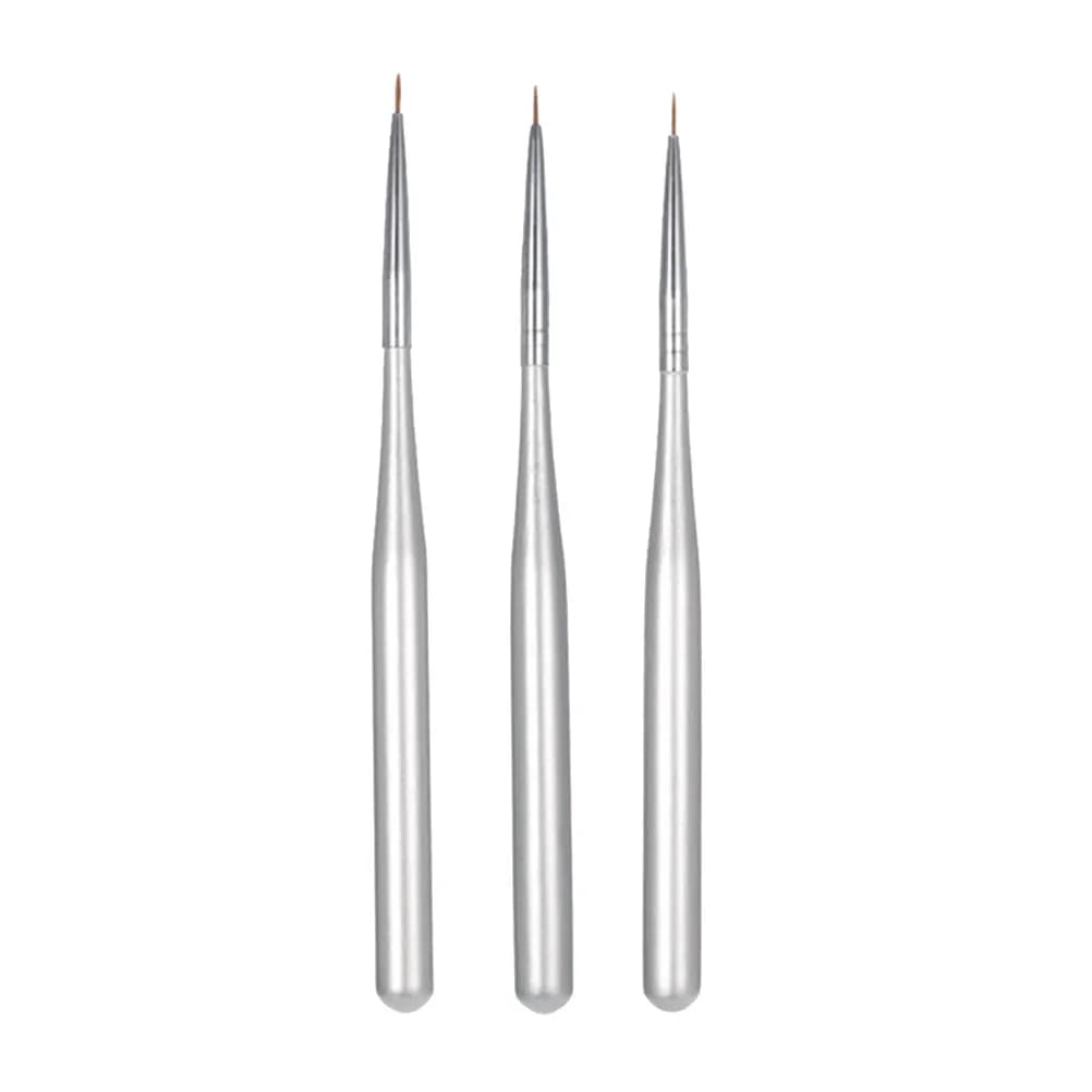 Set di 3 Pennelli per Nail Art con Diverse Dimensioni di Punta, Pennelli di Precisione per Dettagli, Pennello per Gel UV e Stripping per Unghie