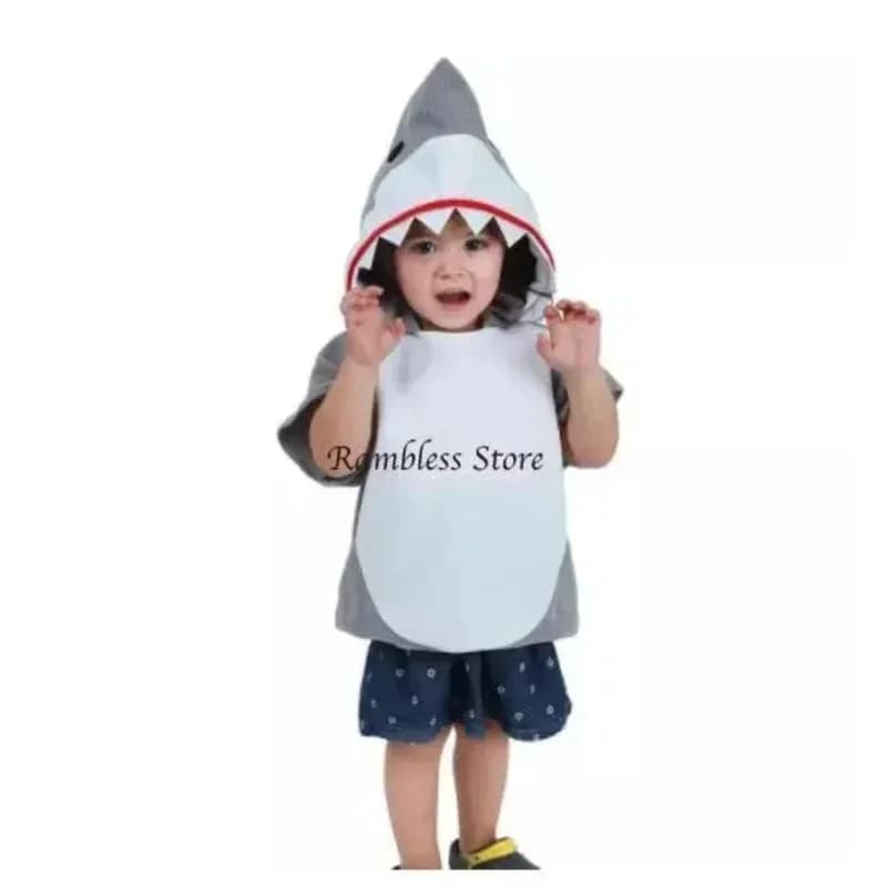 S M L Funny Shark Animals Cosplay Costumes for Halloween Girl Year Carnival Party Shark Cos Clothing