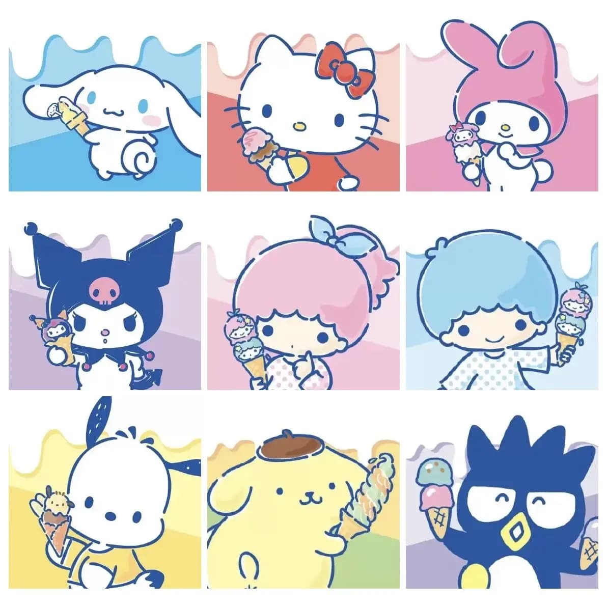 DIY Diamond Painting Kit Sanrio Friends Hello Kitty Melody Kuromi Full Drill Rhinestone Mosaic Wall Decor Gift for Home Decor