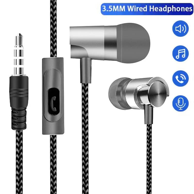 Deep Bass Gaming Audio Universal 3.5mm In-Ear Headphones For School Office Travel Travel Portable Headset Kit Wired Headphones