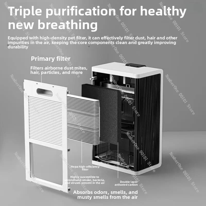 Household Dehumidifier with Air Purifier for Home Bedroom Silent Moisture Absorber Dehumidifying Device