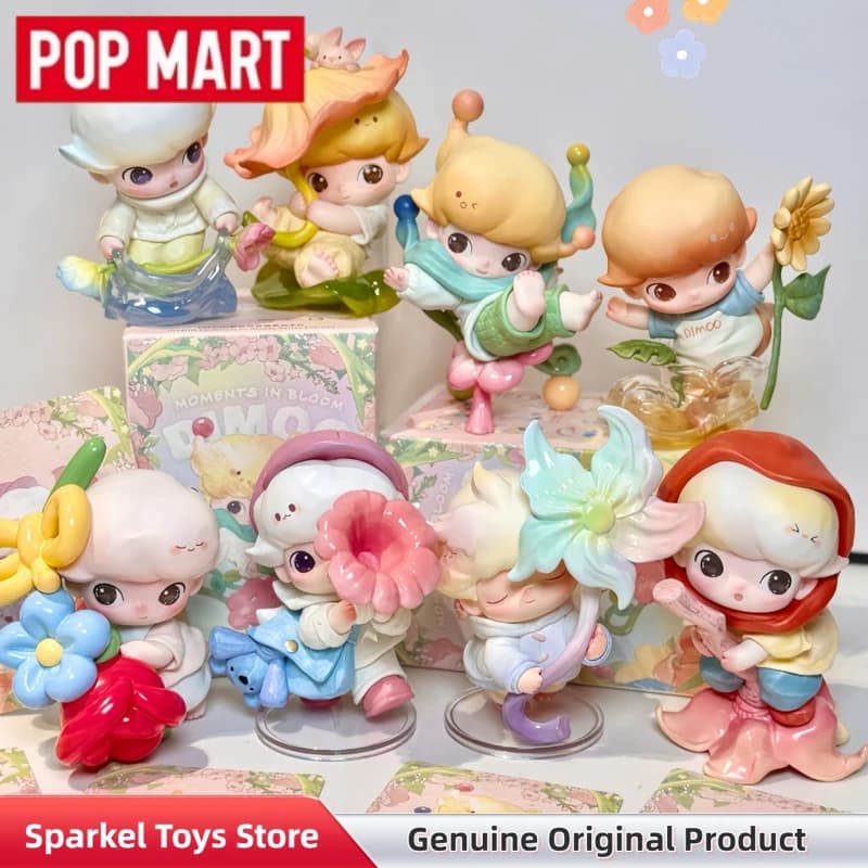 POPMART Dimoo Moments In Bloom Series Blind Box Statuetta da Collezione Carina Decorazione Scrivania Anime Bambola Regalo per Collezionisti