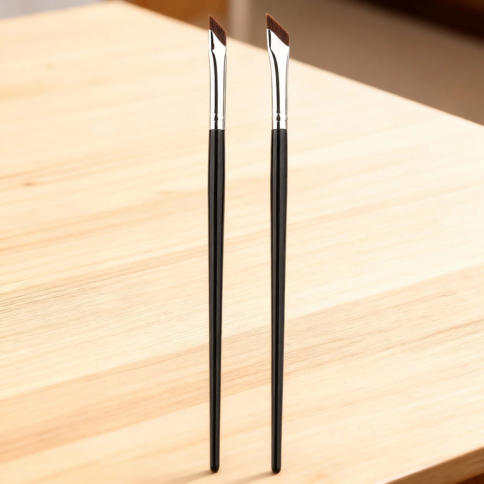 Pennello a lama per eyeliner, Pennello a lama per ombretto, Pennello per dettagli, Pennelli diagonali per sopracciglia, Pennelli per il contorno occhi effetto 'Sleeping Silkworm', Strumenti per il trucco