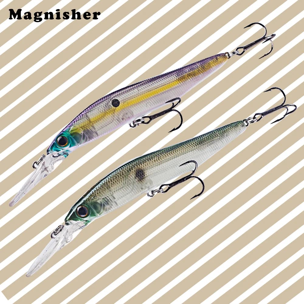 Magnisher Deepwater Minnow Hard Baits 14cm Float Sinking Jerkbait Wobblers esche da Pesca sonaglio Crankbait Pesca Tackle