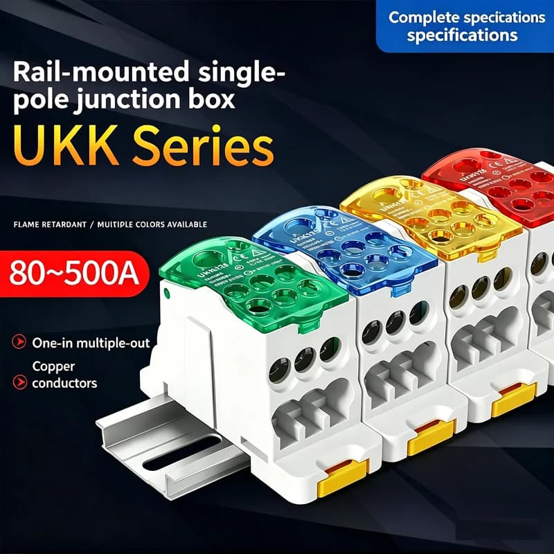 UKK80A Single-pole Splitter Box Large Current One into Multiple Branch Line Terminal Rail Splitter 125A 160A 250A