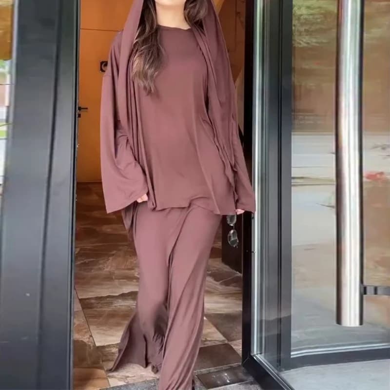 Abito comodo abito lungo ampio tinta unita per il tempo libero a maniche lunghe da donna primavera e autunno 2025