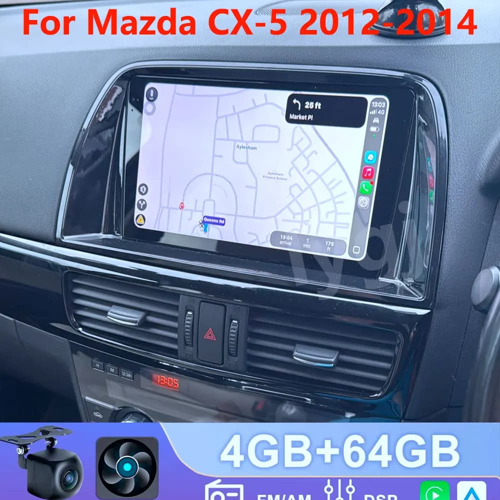 Per Mazda CX-5 2012-2014 Wireless Carplay Android Auto 4-64GB Android 15 Autoradio GPS Wifi