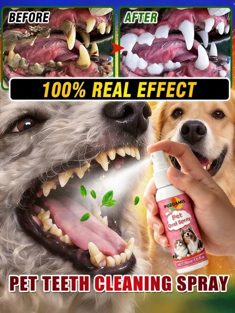 Oral Care Spray for Cats and Dogs – Pet Dental Cleaning Spray. Freshens breath; reduces tartar, plaque, and stains; maintains oral hygiene. Suitable for pets of all sizes.