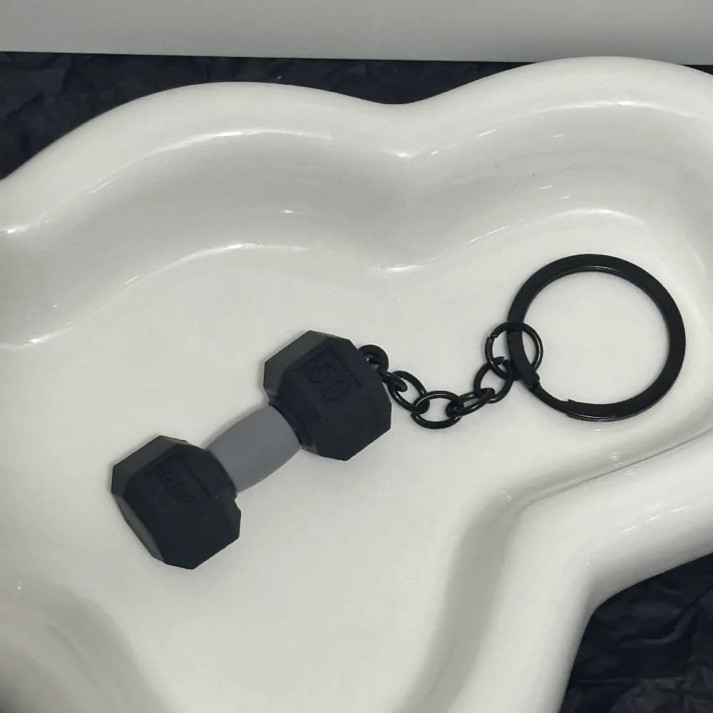 Mini Barbell Plates Key Chain Water Cups Creative Simulation Dumbbells Keyring Bag Charm Kettlebells Fitness Series Pendant