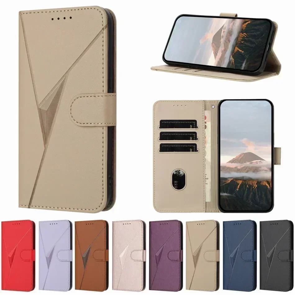 Cover a Portafoglio 3D a Triangolo con Slot per Carte per Xiaomi Redmi Turbo3 A3 Pro 7 7A 8 9 9A 9C NFC 10 10A 10C 10X 12 13 13C 14C