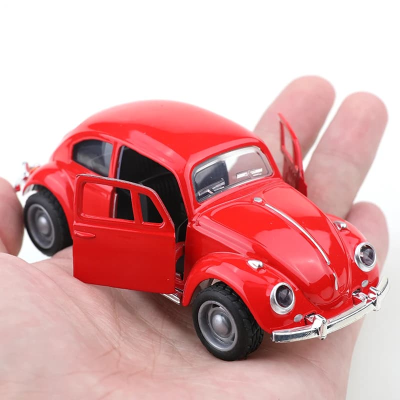 (Bagged) 1:38 Auto classica pull-back in lega di scarabeo carino, stile retrò, scala 1:38, giocattolo per bambini
