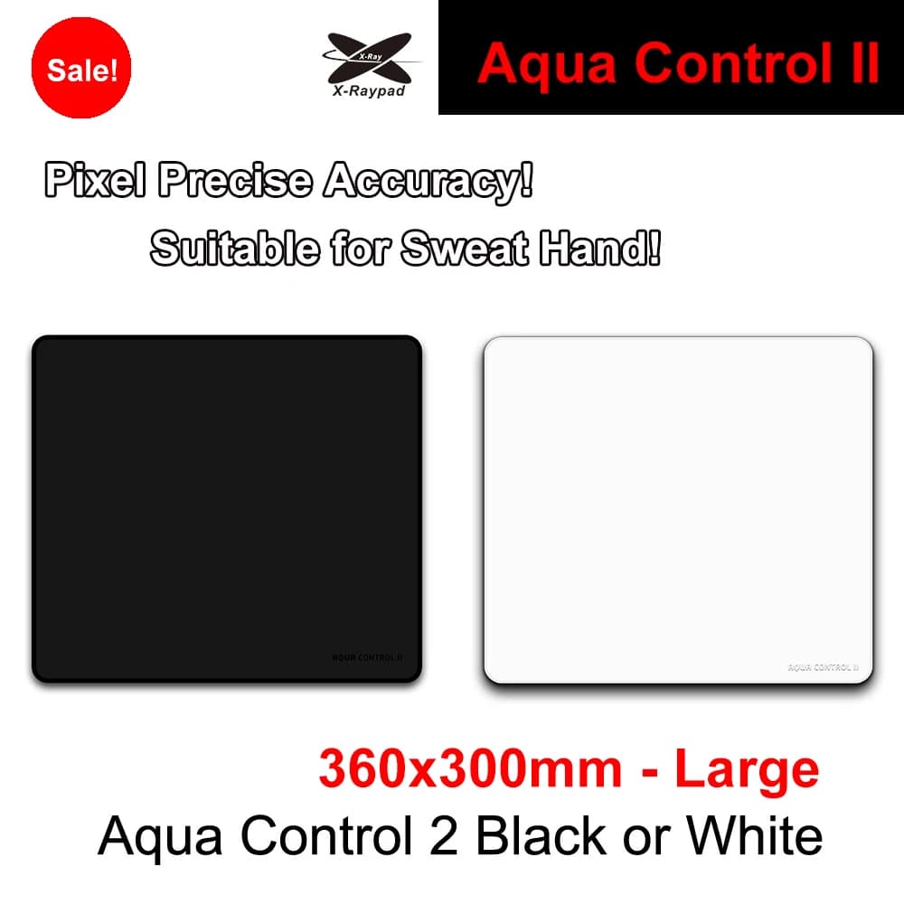 Tappetini per mouse da gioco X-Raypad Aqua Control II grandi da 360x300x4 mm Versione bianca o nera o grigia