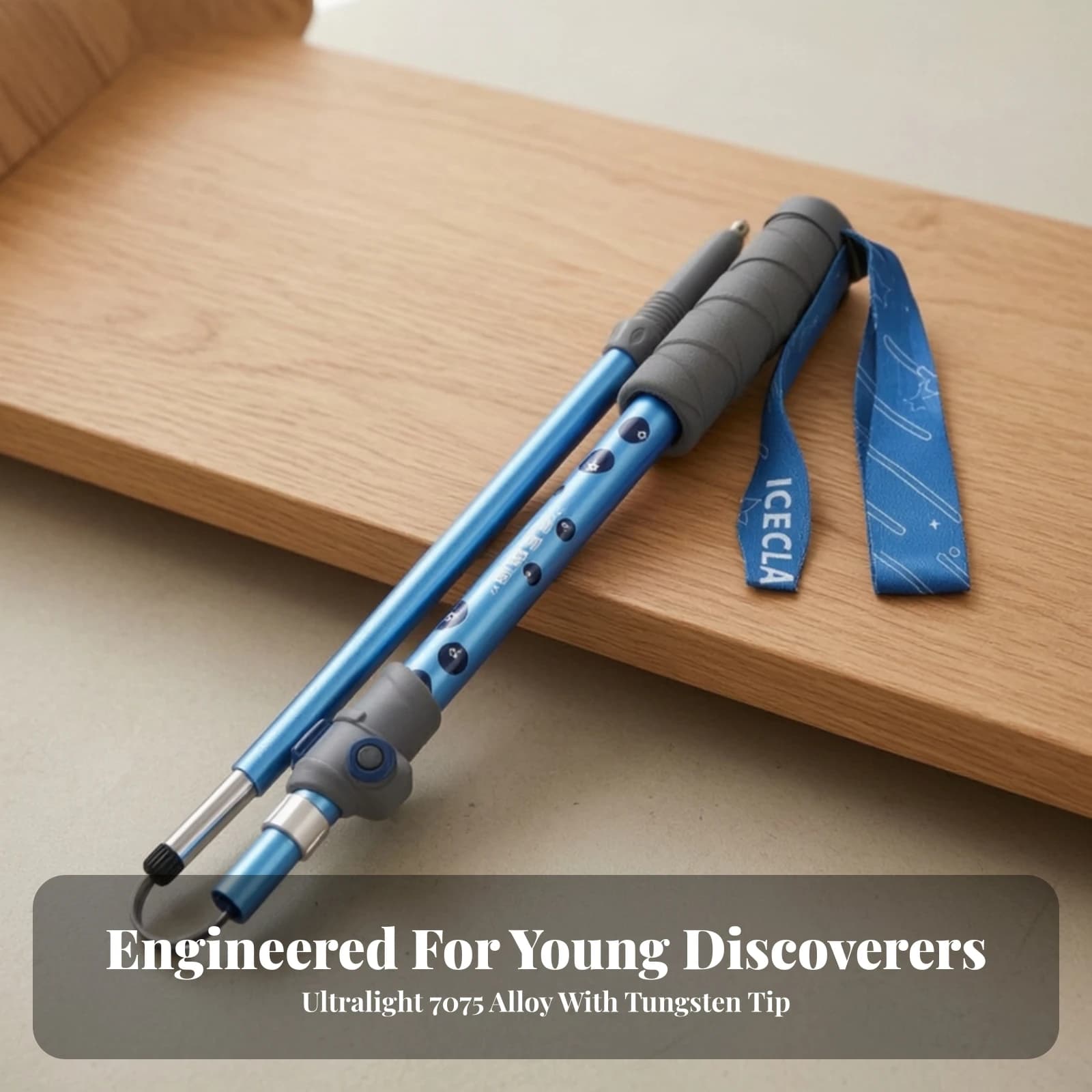 Folding Trekking Pole Comfortable Trekking Pole with EVA Handle Collapsible Walking Stick Ergonomic Aluminum for Children