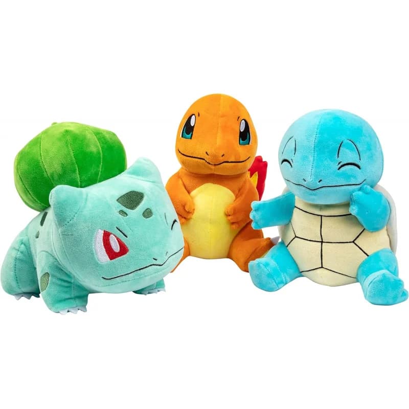 Pokemon Peluche Starter Confezione da 3 Charmander Squirtle Bulbasaur Peluche Regalo per Bambini Ragazzi Ragazze