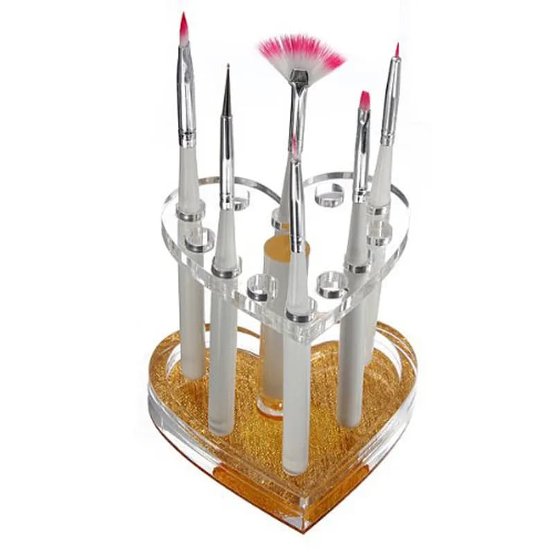 Espositore/Organizer per Pennelli Unghie a 12 Fori, Porta Pennelli per Smalto, Supporto per Pennelli Nail Art, Organizzatore per Strumenti Unghie Acriliche
