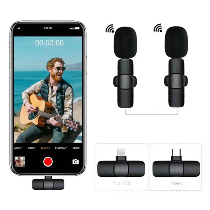 Microfono Lavalier Wireless Broadcast microfoni con risvolto Set breve registrazione Video microfono portatile a pagamento Live Streaming