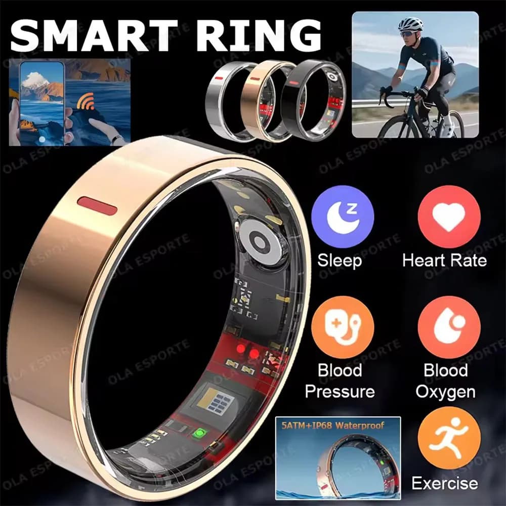 New Health Monitor Intelligent Rings Waterproof Royal HRV Monitor Cardiaca Blood Pressure/Oxygen Sport Smartring 2025