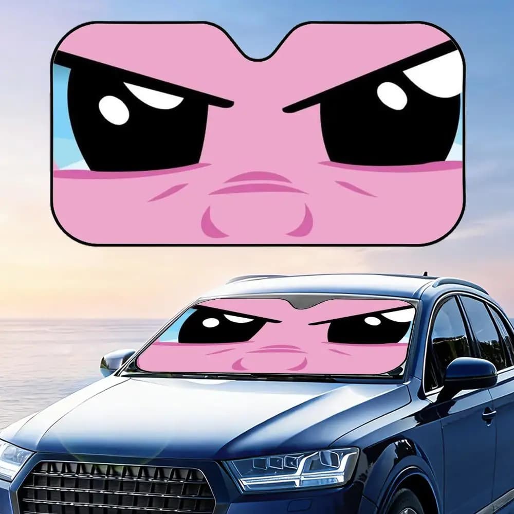 Parasole per Auto con Emojis di Animali Carini, Copertura per Parabrezza, Protezione UV, Isolamento Termico Riflettente in Alluminio, Riutilizzabile