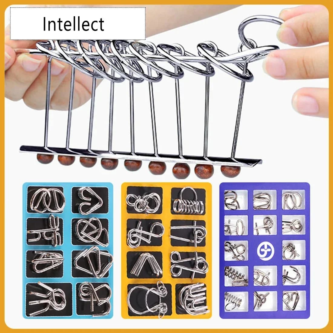 Rompicapo intelligente IQ Anello cinese Puzzle Puzzle Rompicapo intelligente in metallo Gioco di puzzle IQ in metallo per bambini adulti