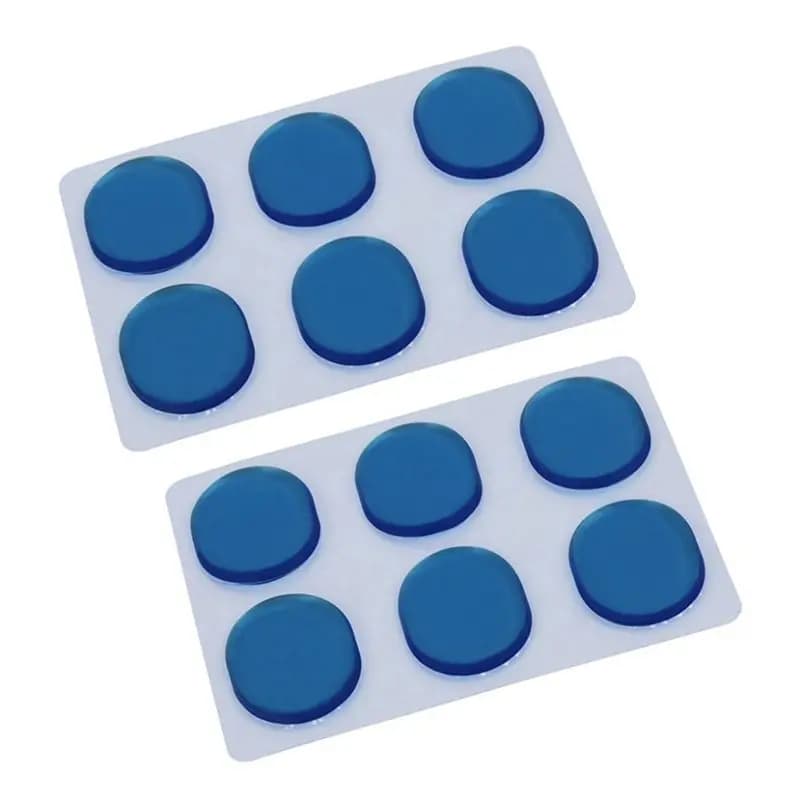 AEF6-48 Set di Adesivi Smorzanti per Batteria in Gel di Silice, Cuscinetti in Gel per Smorzare il Suono della Batteria, Smorzatori per Rullante Blu