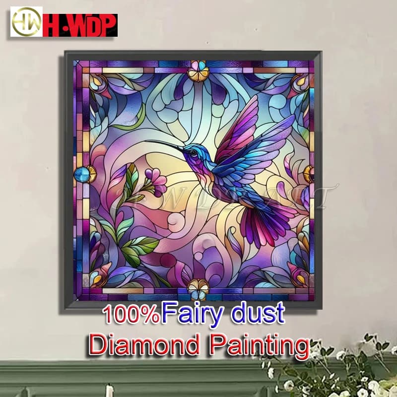 Hummingbird 100% Fairy Dust Diamond Painting Kits Square Mosaic Embroidery Animal Stitch AB Diamond Art Full Crystal Home Decor