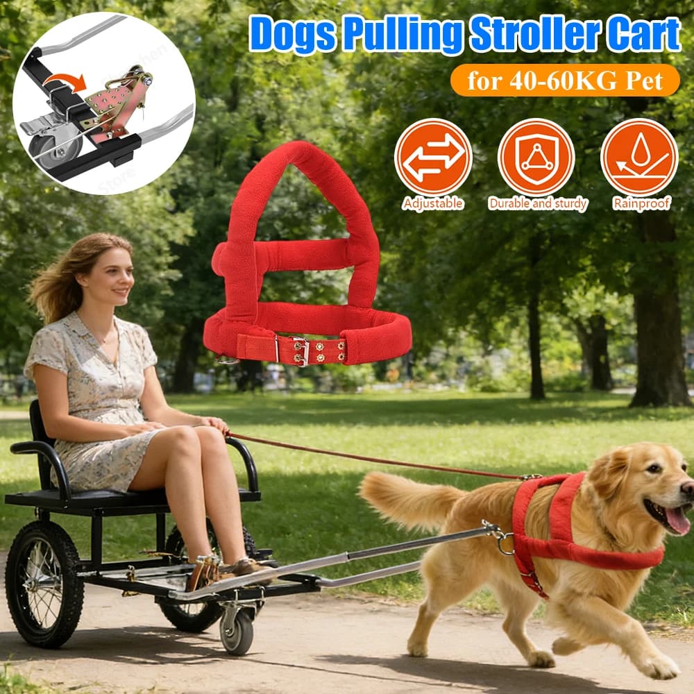 Carrelli per cani con sedile per il trasporto di animali domestici, ideali per la spesa e le passeggiate, con doppio freno, portata 40-60 kg