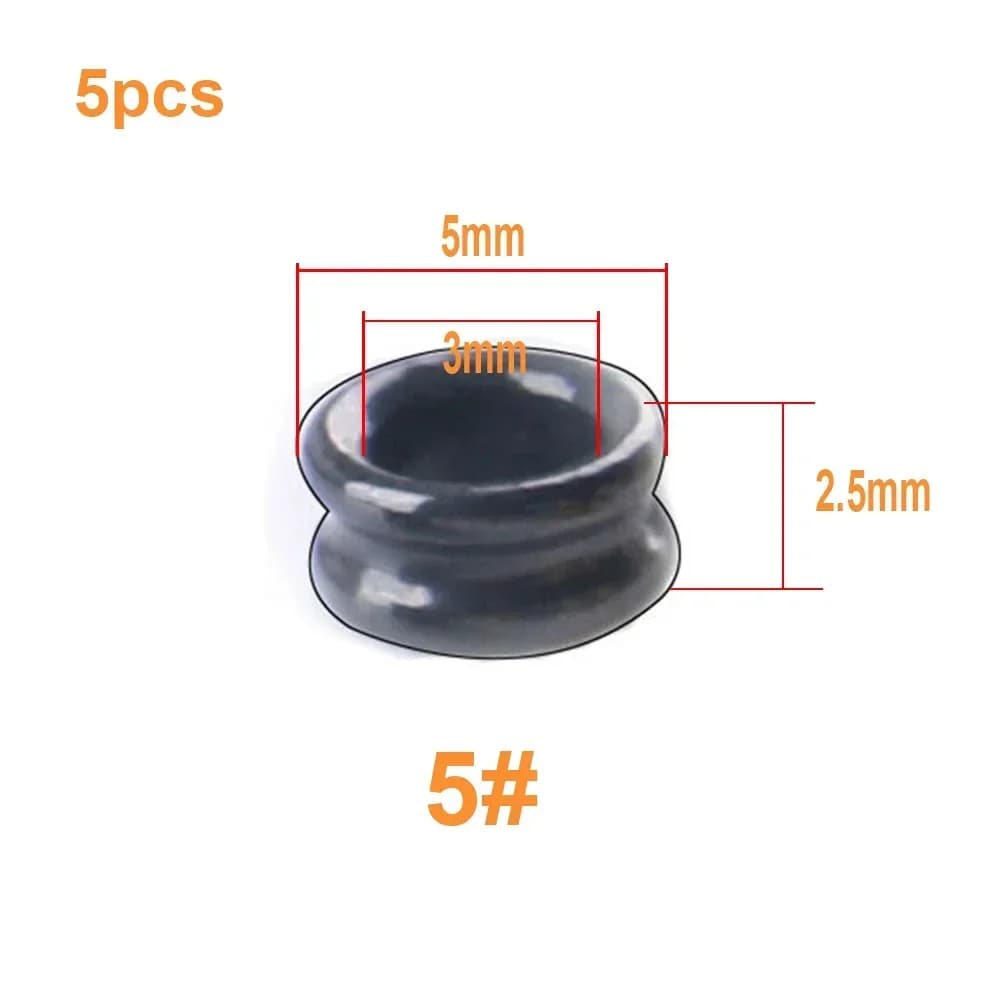 5x Anelli Guida per Canna da Pesca Fai-da-te, Anelli in Ceramica, Kit di Riparazione Canna, Scanalatura Autoguarente Fissata sulla Canna con Filo o Anello in Gomma