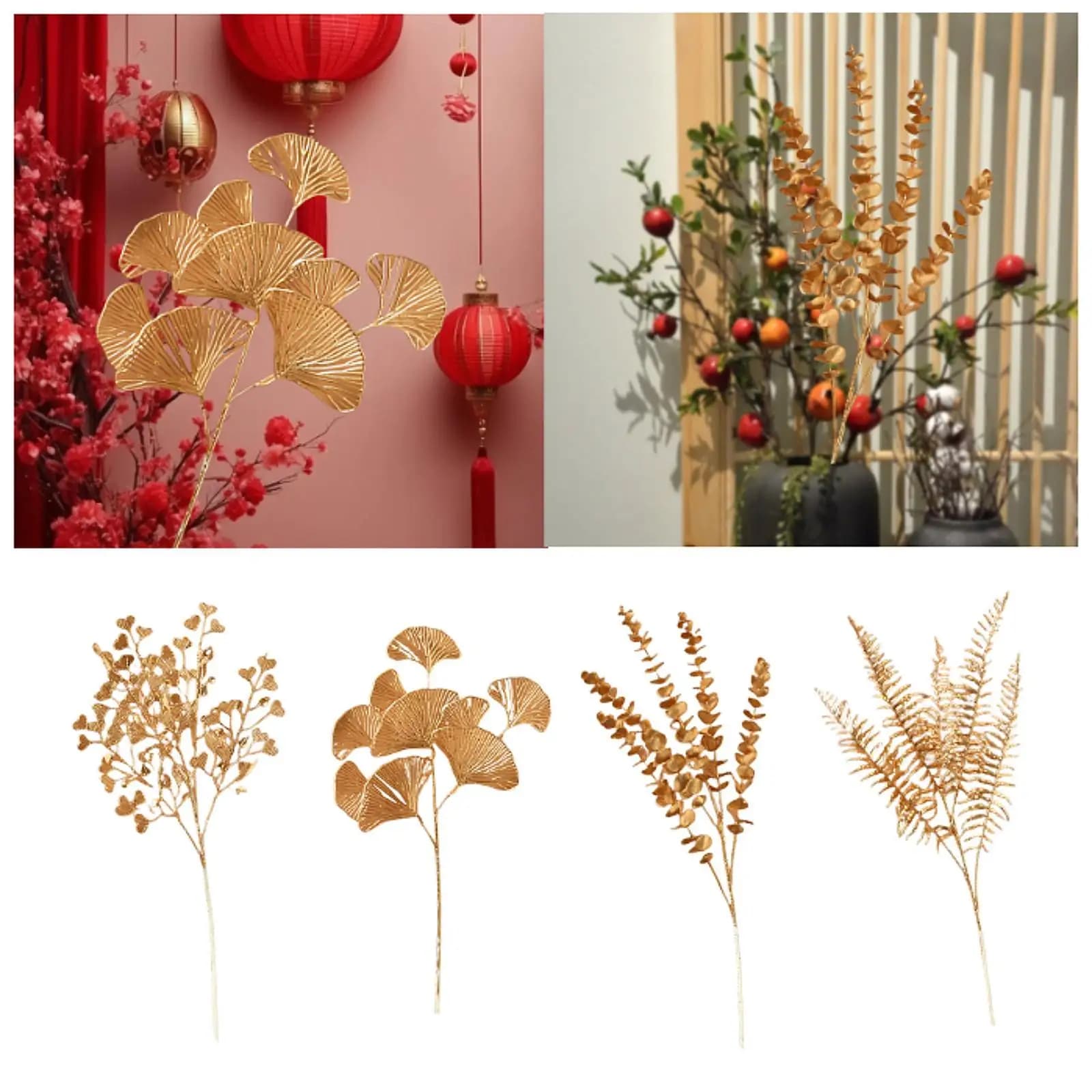 Artificial Plant Coppers Golden High Bottle Filler for Party Festivals