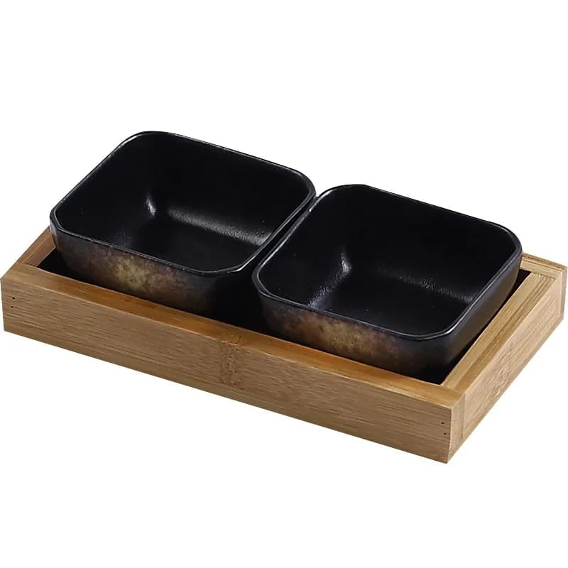 Creative ceramic grid fruit plate snack plate serving platter Japanese small dish with tray Home desktop dried fruit snack tray
