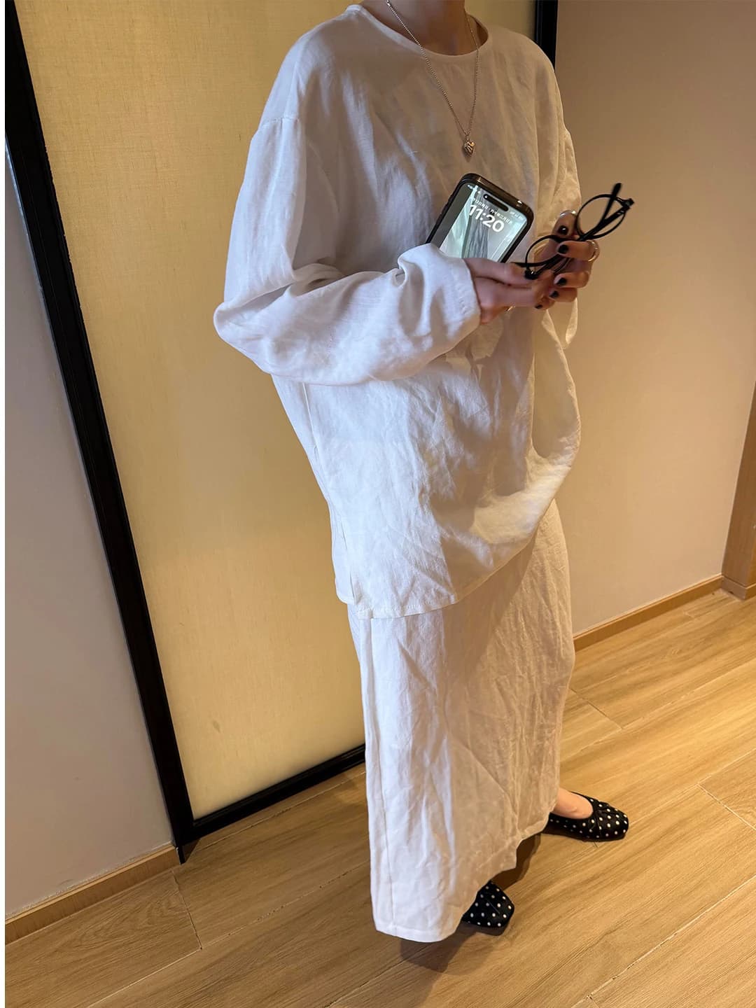 Casual Cotton Linen Shirt Set Women Summer Loose Fit Sun Protection Half Skirt Two Piece Set Lazy Style Fashionable Ensemble