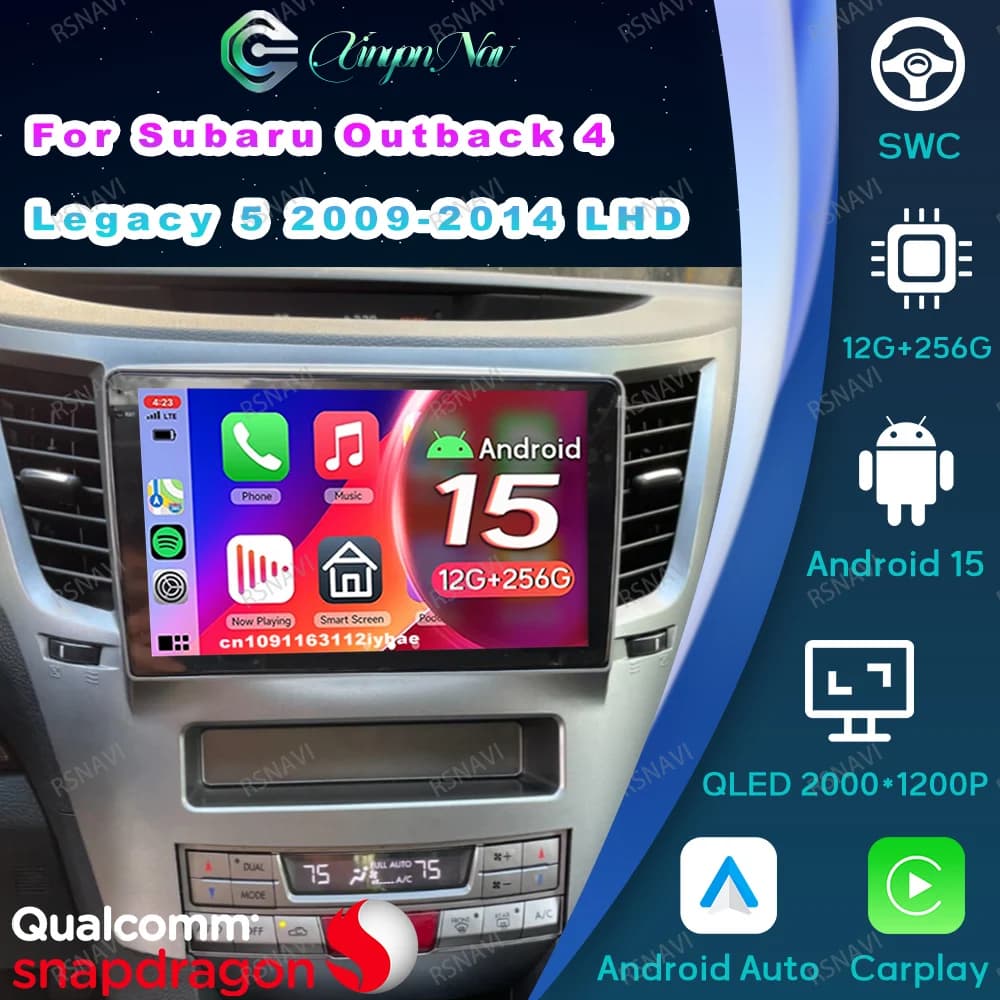 Android 15 Autoradio Per Subaru Outback 4 Legacy 5 2009 2010-2014 LHD RHD DSP Tesla Modello 3 Accessori Lababa Accessori BT Jdm
