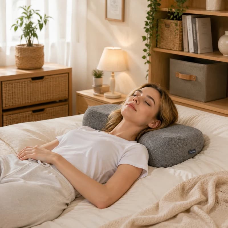 Cuscino Ergonomico per Supporto Cervicale, Memory Foam Grigio Premium, a Lento Ritorno, Correttivo per Collo e Colonna Vertebrale, Confortevole per Dormire sulla Schiena