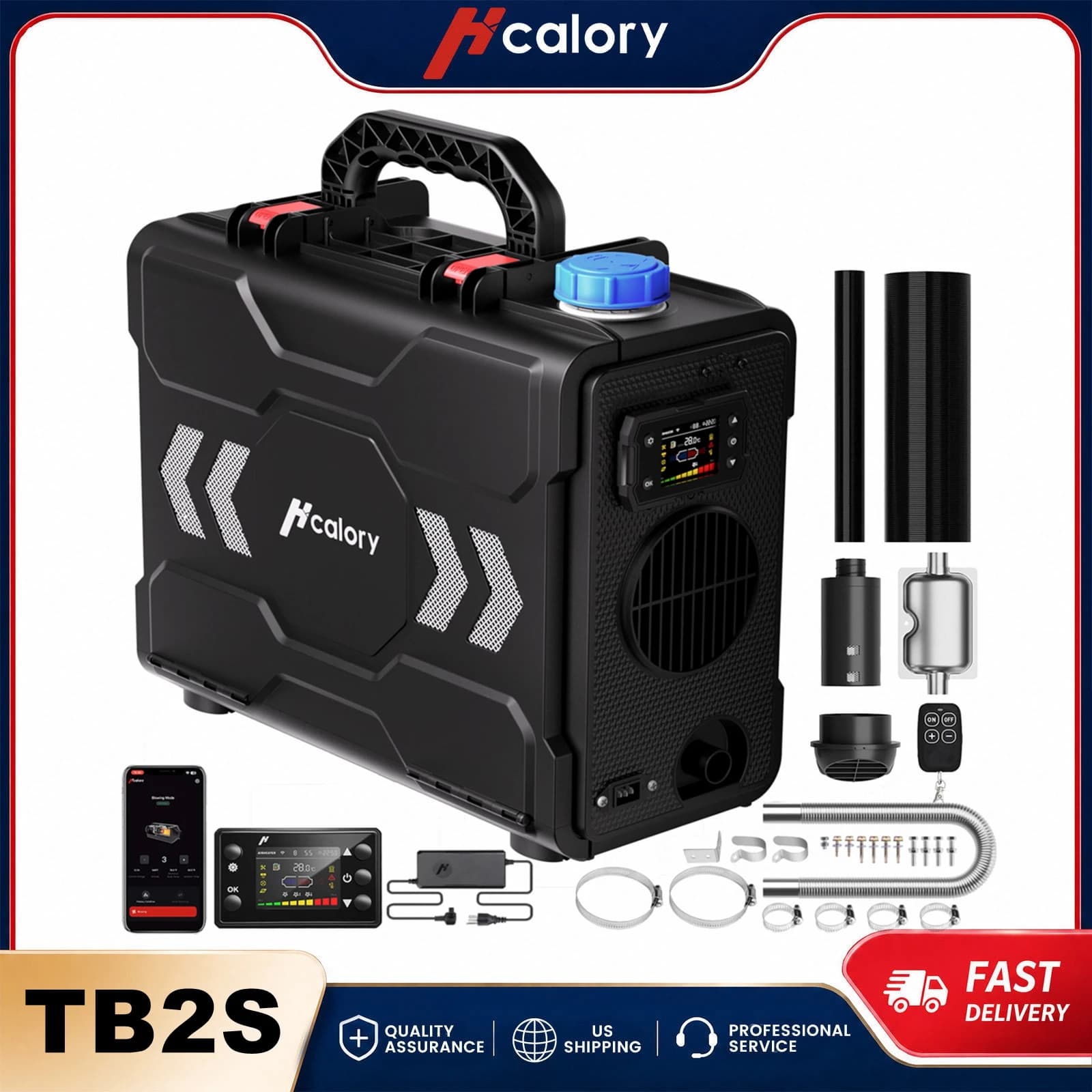 Hcalory Toolbox 2 SE Portable Diesel Air Parking Heater 12V 8KW 6L AllinOne With APP Control Max 20000 ft Altitude Mode for Car Truck RV Camper Van