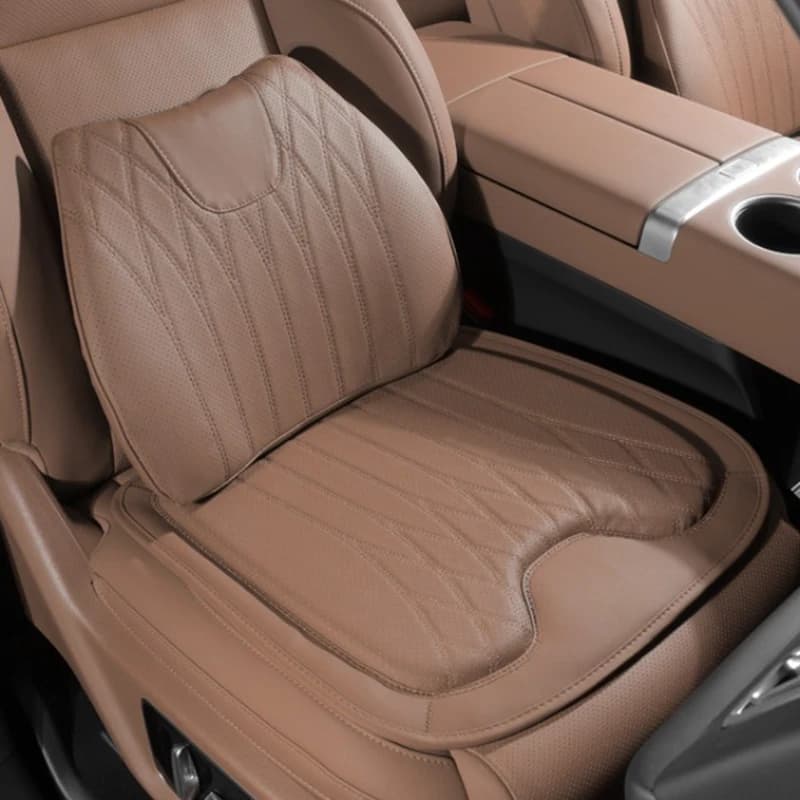 Car Seat Bearing in Breathable Leather, Universal Lombare Support, Travel Protective Mat, Car Interior Accessories