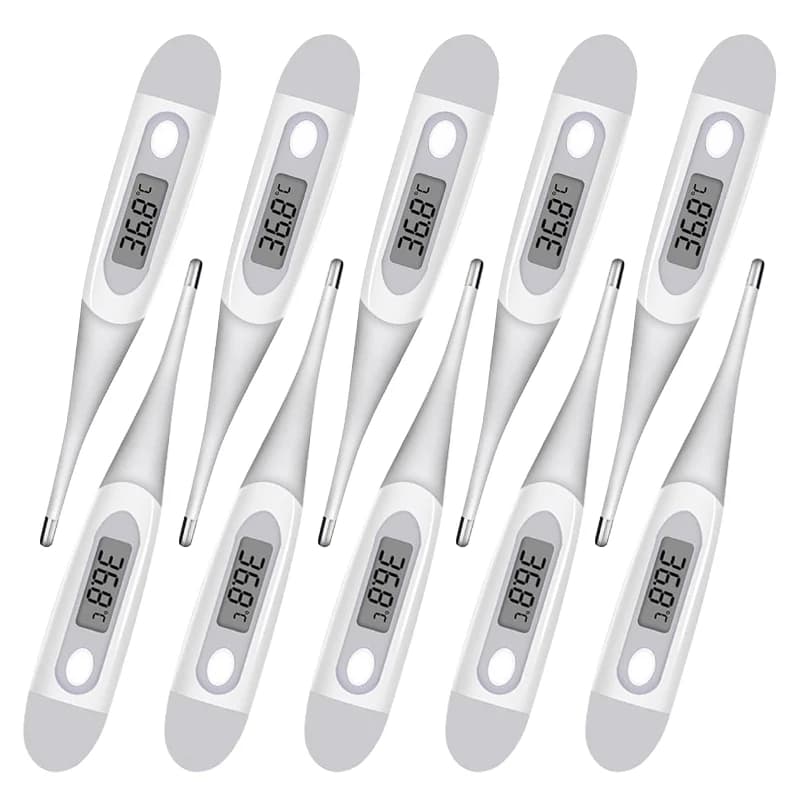 10PCS Thermometer Electronic Soft Head Digital Oral Armpit Temperature Measurement Household Adults Children Thermometers