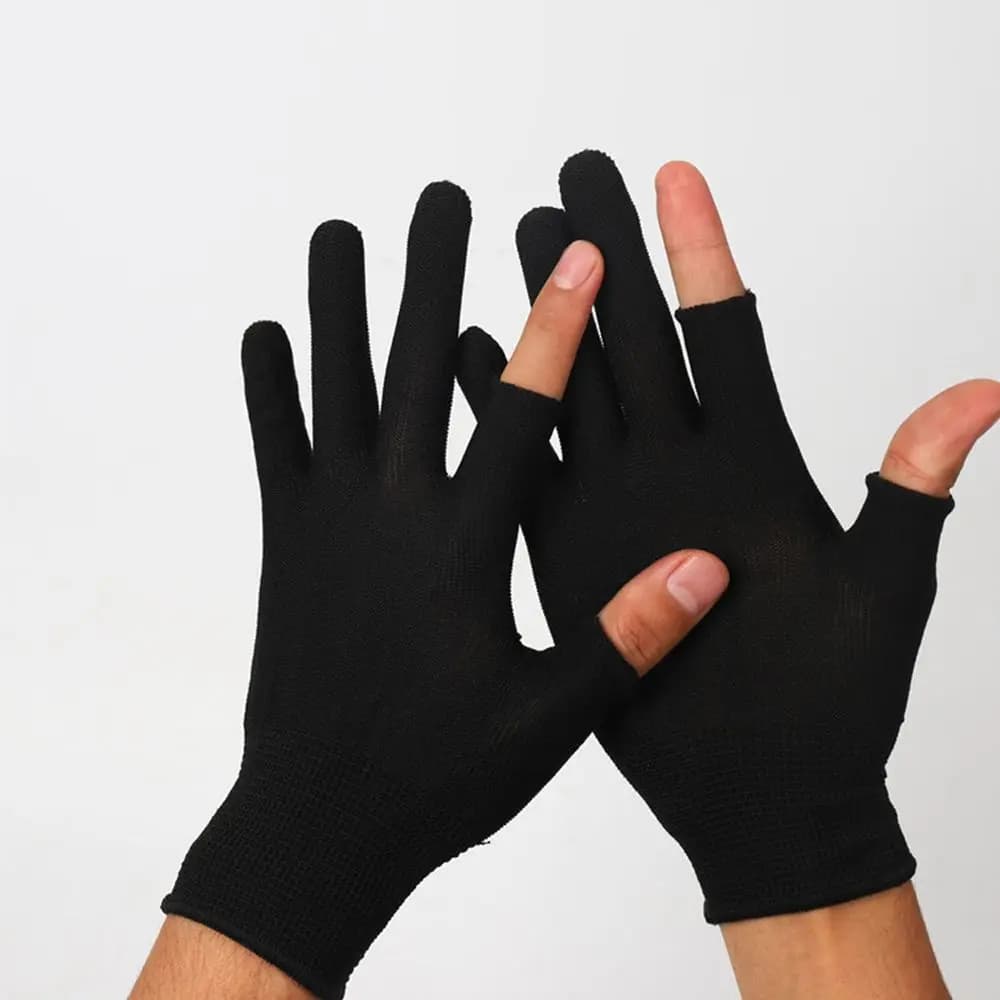 Windproof Outdoor Cycling Sun Protection Fingerless Touch Screen Gloves Show Two Fingers Anti-skid Mittens Men Nylon Gloves