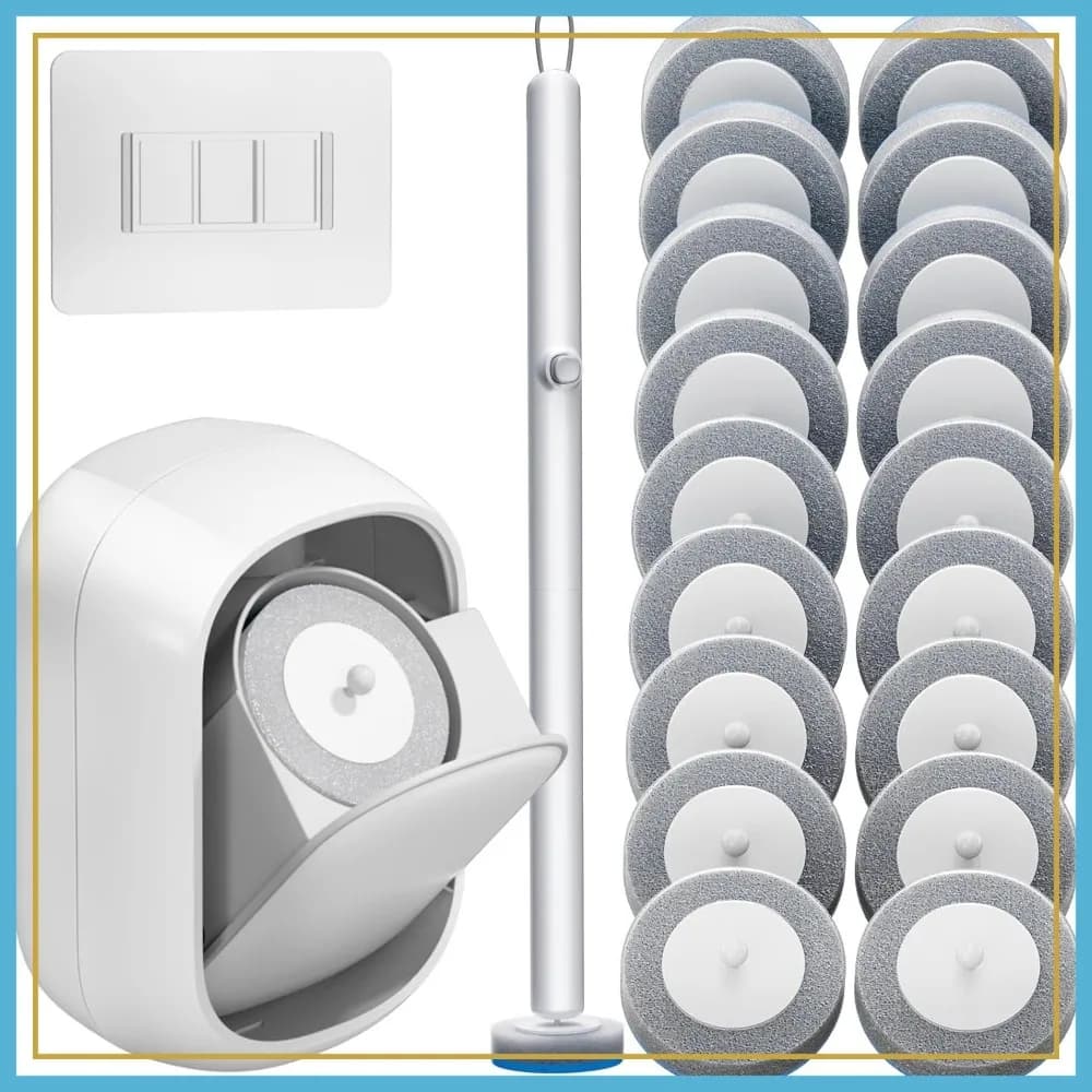 Set di Spazzole per WC Usa e Getta con 18 Ricariche, Kit per Pulizia Bagno da Parete