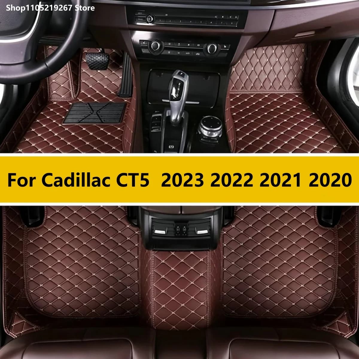 Tappetini auto per Cadillac CT5 2023 2022 2021 2020 Tappeti Tappetino in pelle Tappeti durevoli Set di tappetini antisporco