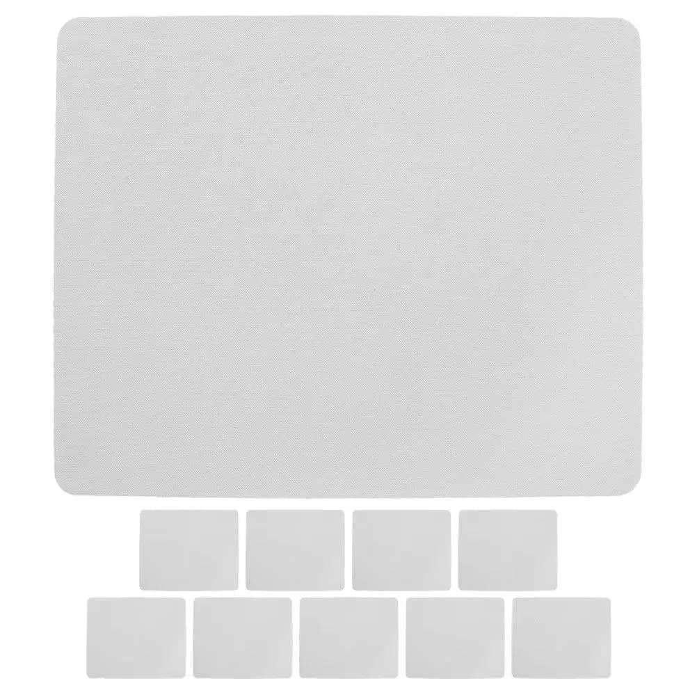 10 tappetini per mouse bianchi per sublimazione, moderni tappetini da scrivania per computer, gaming, ufficio, casa, superficie personalizzabile per stampa