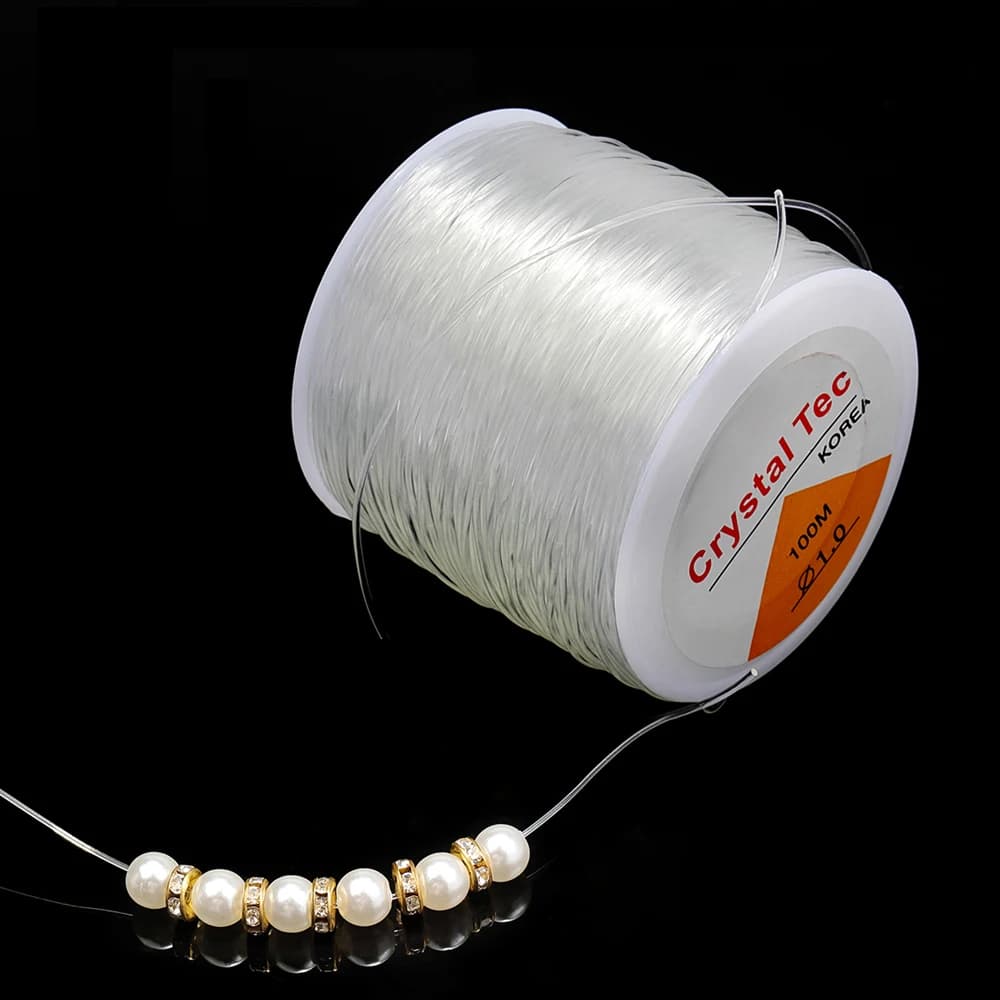 1 Roll Round Transparent Fish Wire Elastic Wire Crystal Line DIY Beaded Elastic Rope Jewelry Accessories Wholesale