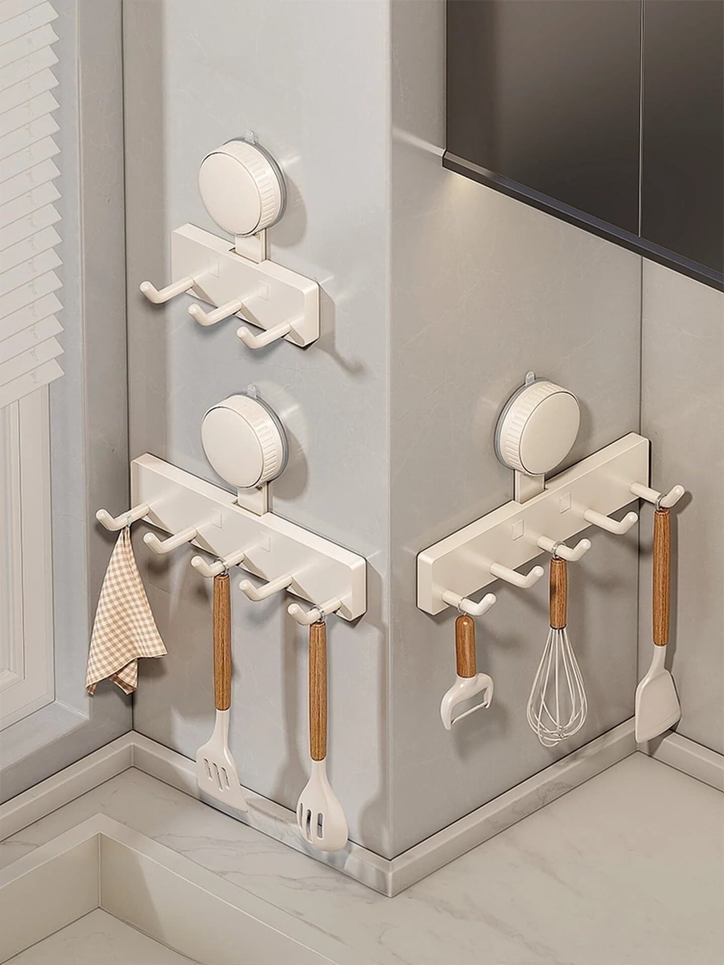 Gancio a ventosa da 1 pezzo, senza bisogno di forare, per appendere vestiti in bagno, cucina, porta, accessori per appendiabiti.