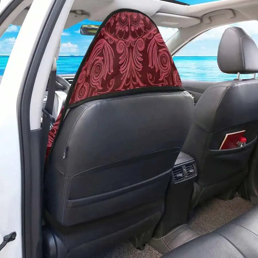 Red Mandala Floral Car Seat Cover, Soft Breathable Universal Fit, Machine Washable Interior Protector
