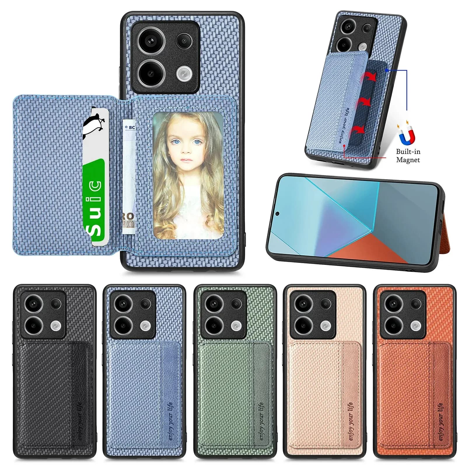 Carte Portafoglio Magnetiche Solt Custodia Per XiaoMi Redmi Nota 13 Pro Plus 12 11 10 4G 13T POCO F5 X3 NFC X5 Borsa Del Basamento Della Tasca Della Copertura