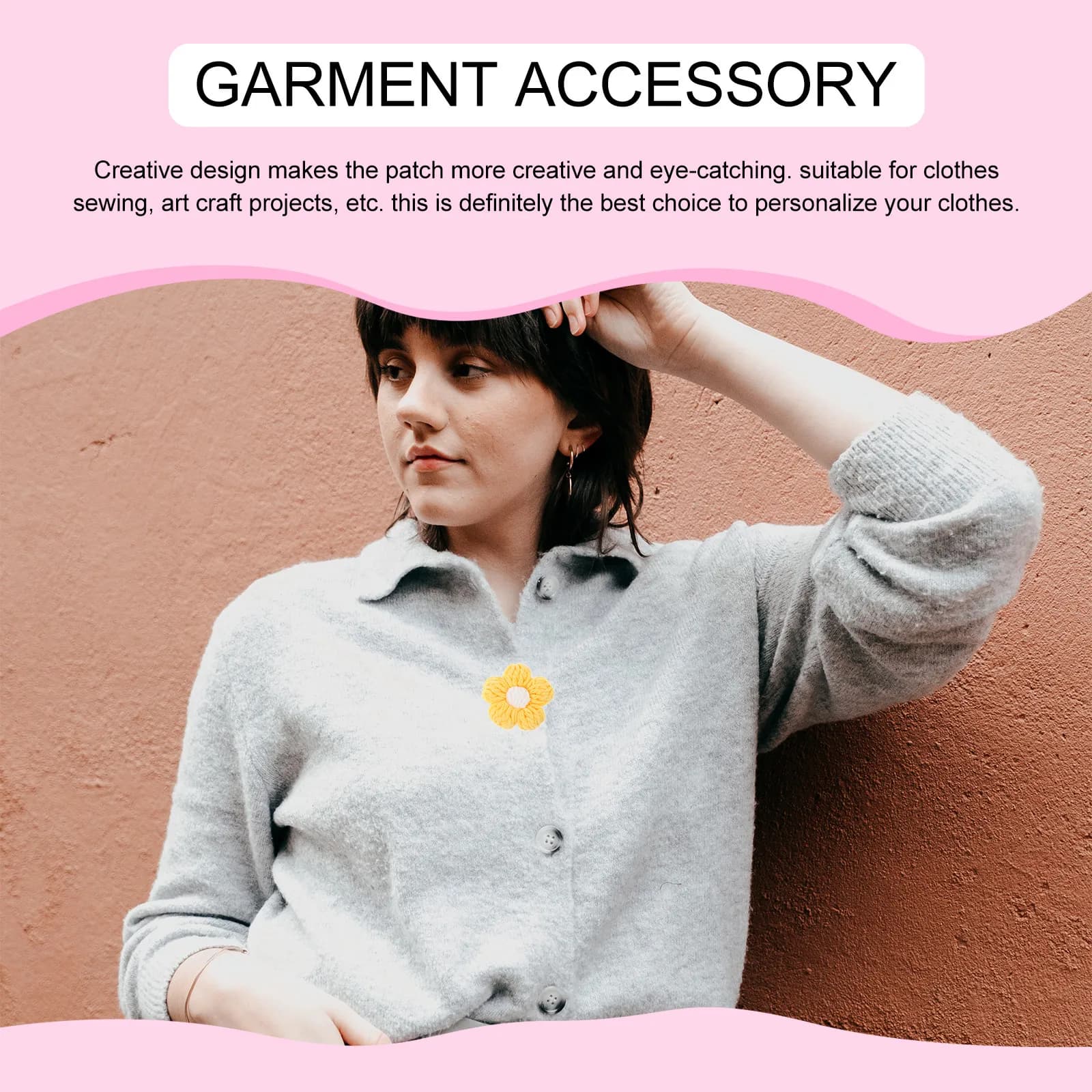 Set di 4 Fiori Decorativi in Tessuto per Accessori Fai-da-Te, Abiti, Gonne, Jeans, Borse, Costumi e Artigianato