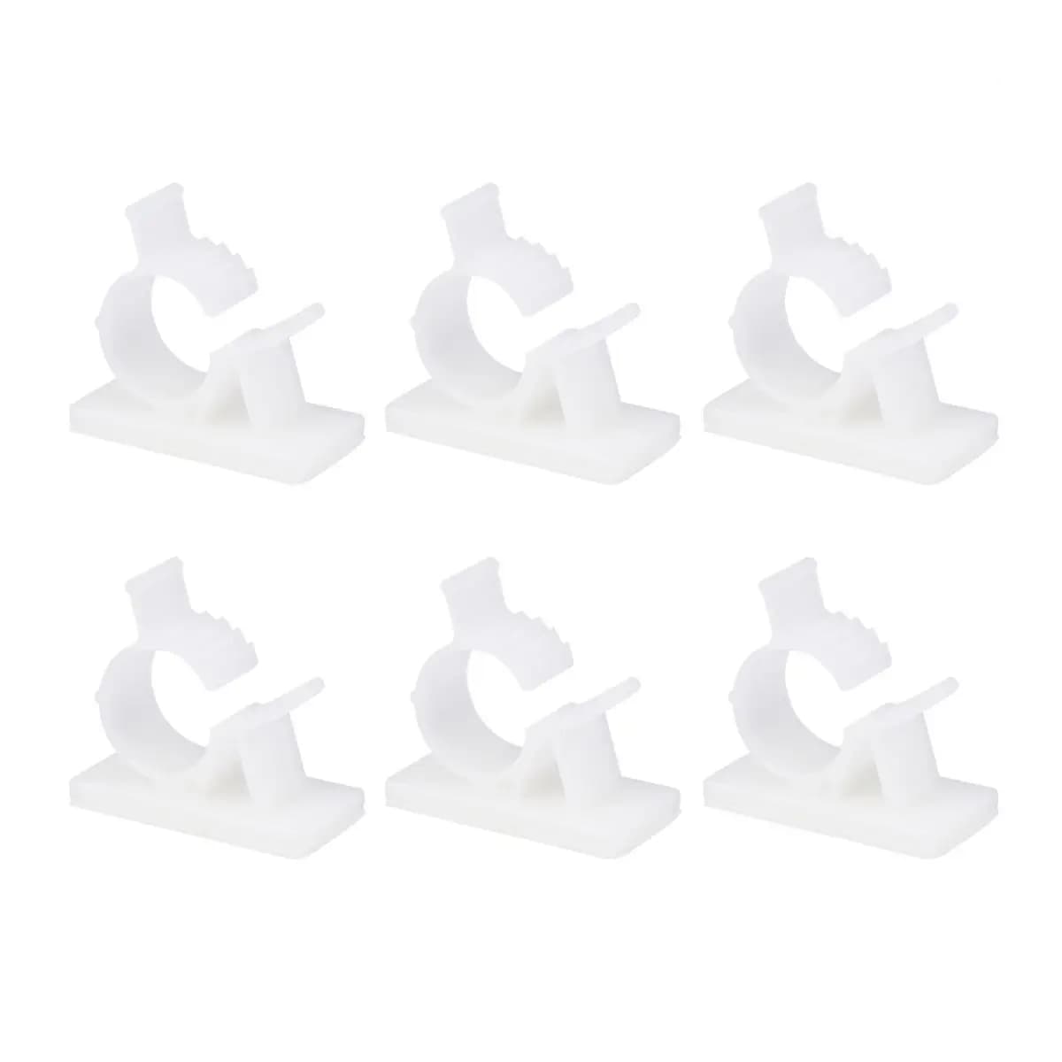 20 Pezzi di Clip per Cavi in Plastica con Adesivo Bifacciale per Gestione Cavi su Scrivania, Parete, Soffitto, Organizzatore per Cavi di Auricolari e Reti