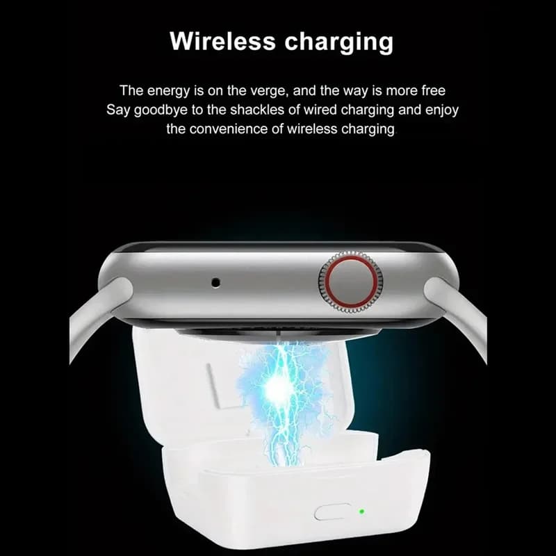 Caricabatterie wireless magnetico ABVO per serie Watch 1-9 SE - Stazione dock di ricarica rapida Power Bank da 750 mAh con porta USB-A