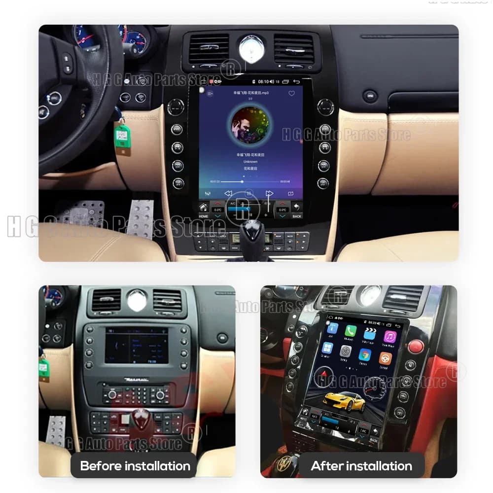 jo Car Radio For Maserati Quattroporte 2004-2012 CarPlay AndroidAuto motive multimedia Touch Screen Bluetooth 4G GPS WIFI Stereo