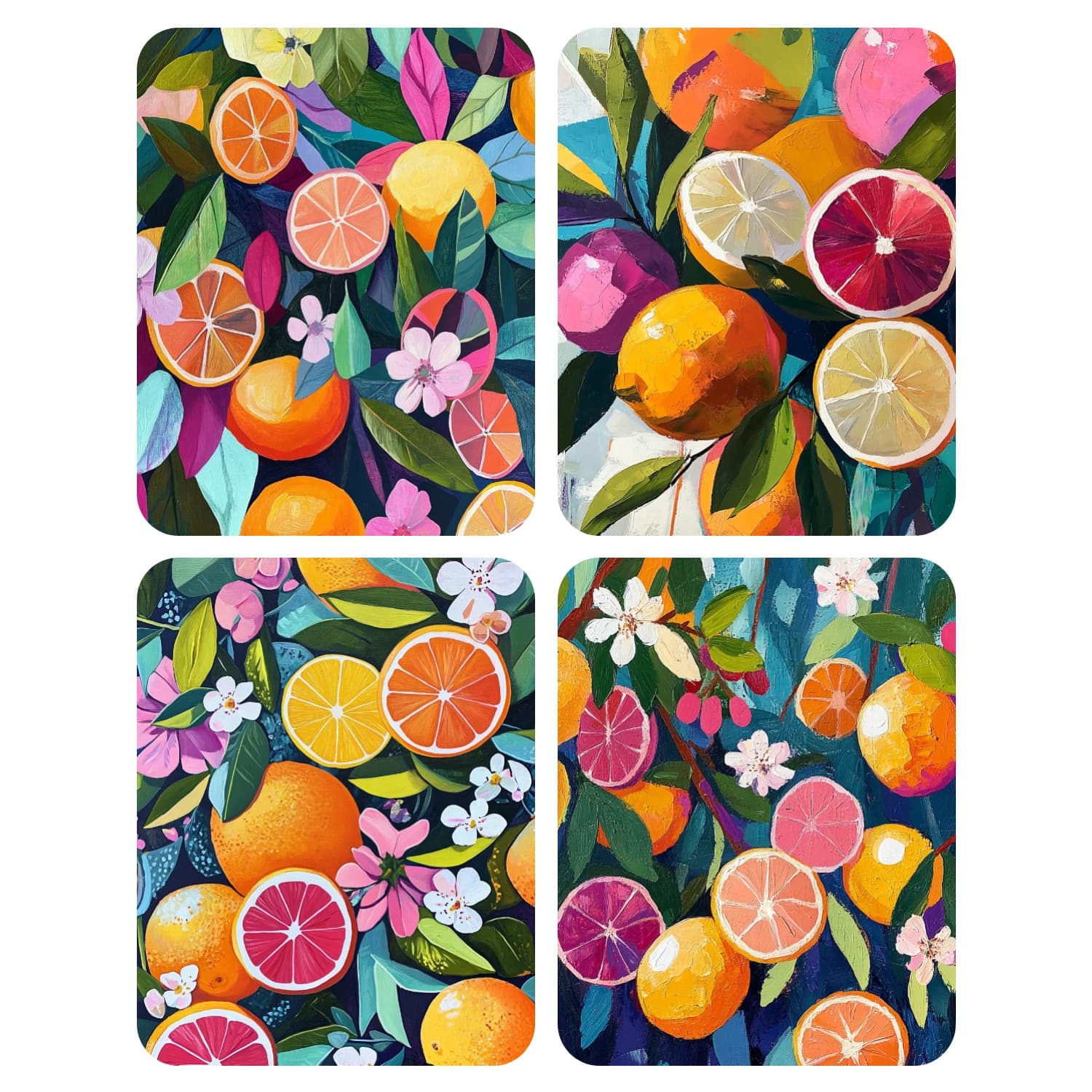 Hand Paint Lemons and oranges Painting By Numbers Kit DIY Acrylic Artwork Canvas Art Gift Home
