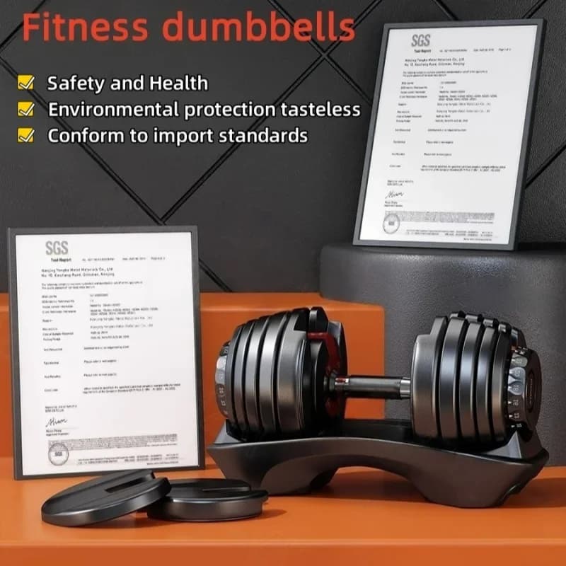 Manubri per uomo e donna, attrezzature per il fitness a casa, manubri con rivestimento in gomma e peso regolabile Body Building Large Fitness