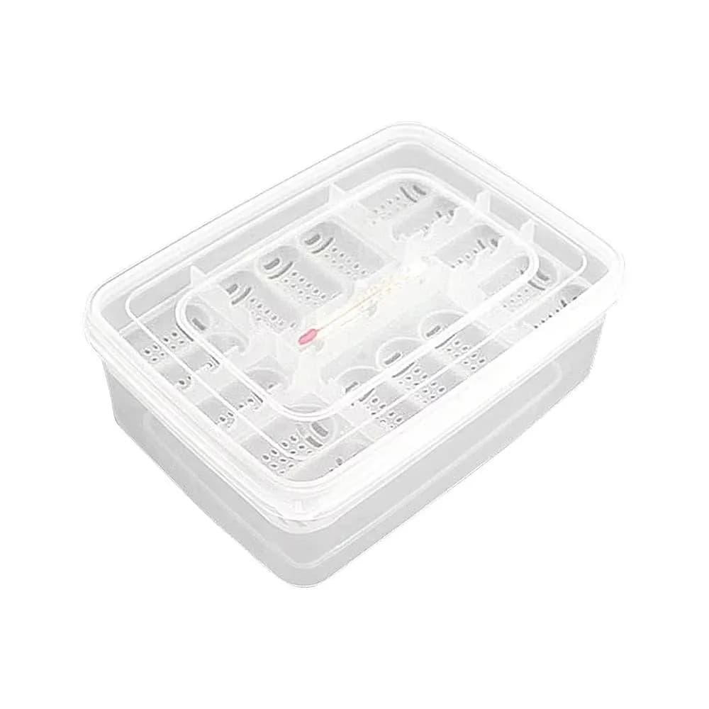 16 griglie scatola per portello per rettili custodia per incubazione cingolata trasparente e traspirante con termometro incubatoia riutilizzabile per allevamento di rettili